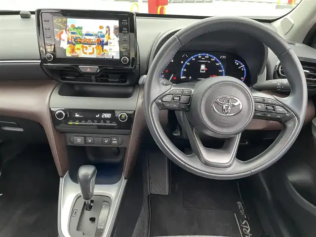 トヨタ ヤリスクロス Z 東京都 2022(令4)年 1.7万km ブラックマイカ 法人ワンオーナー/純正ナビ/（地デジTV・BT)/バックカメラ/ハーフレザーシート（茶）/モデリスタエアロ/シートヒーター/D席パワーシート/純正１８インチアルミ/ETC2.0/社外ドライブレコーダーフルHD（DC-DR652)/エンジンプッシュボタン/Wエアバック/ABS/Toyota　Safety　Sense/PCS（プリクラッシュセーフティ）/LTA（レーントレーシングアシスト/AHB（オートマチックハイビーム）/RSA（ロードサインアシスト/レーダークルーズコントロール/先行車発進お知らせ/保証書・取説・ナビ説