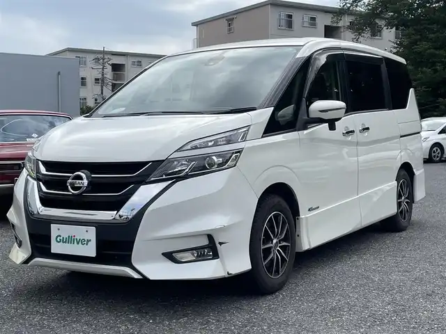 日産 セレナ ハイウェイスター 千葉県 2017(平29)年 7.3万km ブリリアントホワイトパール 純正SD8インチナビ(CD/DVDブルーレイ/BT/フルセグ)/エマージェンシーブレーキ機能/ハンズフリースライドドア/前後ドライブレコーダー/クルーズコントロール/LEDヘッドライト/オートライト/フォグランプ/ドアバイザー/純正フロアマット/サマータイヤ4本付き