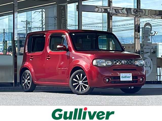 日産 キューブ 15X Vセレクション 福島県 2012(平24)年 10.4万km ラディアントレッド 登録時走行距離　　104050ｋｍ/純正SDナビ/【ＡＭ/FM/CD/DVD/SD/USB/BT/VTR/AUX/フルセグ】/プッシュスタート/ＥＴＣ/オートライト/ドアバイザー/パワーウィンドウ/電動格納ミラー/ベンチシート/純正フロアマット/社外ＡＷ/LEDヘッドライト/フォグランプ