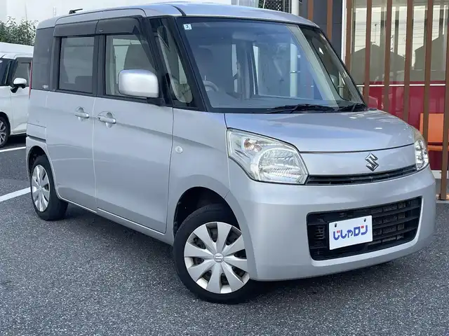 スズキ スペーシア X 千葉県 2014(平26)年 9.5万km シルキーシルバーメタリック (株)IDOMが運営する【じしゃロン八千代店】の自社ローン対象車両になります。こちらは現金またはオートローンご利用時の価格です。自社ローンご希望の方は別途その旨お申付け下さい/バックカメラ/片側パワースライドドア/エンジンスタートボタン