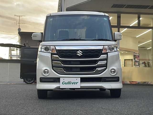 スズキ スペーシア カスタム Z 福島県 2017(平29)年 8.2万km ピュアホワイトP ワンオーナー　純正SDナビ　社外AW　ETC　純正フロアマット　プッシュスタート　オートライト　シートヒーター　LEDヘッドライト　フォグランプ　ドアバイザー