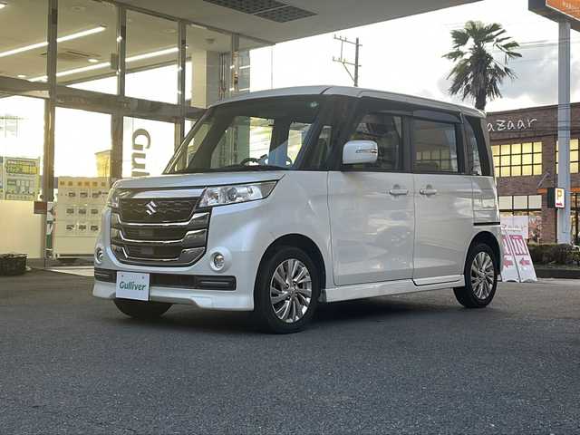 スズキ スペーシア カスタム Z 福島県 2017(平29)年 8.2万km ピュアホワイトP １オーナー　純正ＳＤナビ　バックカメラ　両側パワースライドドア　シートヒーター　社外アルミホイール　ＥＴＣ　純正フロアマット　プッシュスタート　オートライト　ＬＥＤヘッドライト　フォグランプ