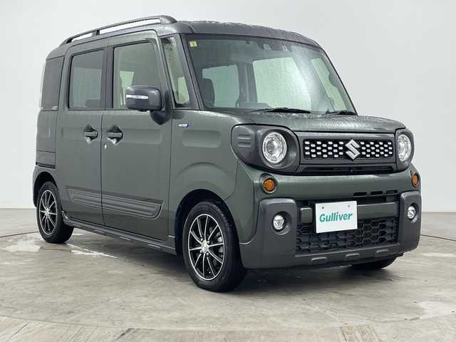 スズキ スペーシア ギア HYBRID XZターボ 大分県 2021(令3)年 6万km クールカーキパールメタリック/ガンメタリック2トーン 社外ナビ/（フルセグ/Bluetooth/CD/DVD)/衝突軽減回避ブレーキ/レーダークルーズコントロール/レーンアシスト/オートハイビーム/全方位カメラ/ビルトインETC/シートヒーター/パドルシフト/両側パワースライドドア/プッシュスタート・スマートキー/アイドリングストップ