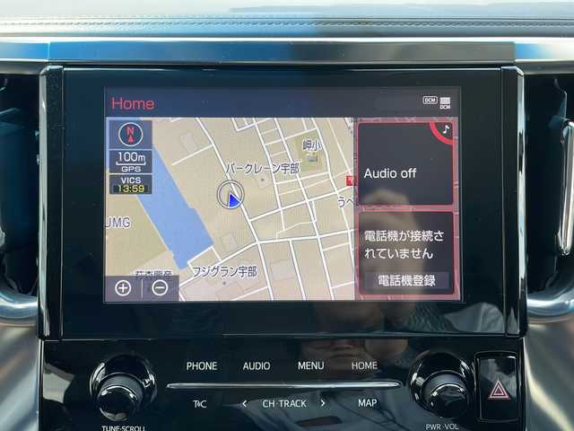 トヨタ アルファード S Cパッケージ 山口県 2020(令2)年 3.5万km ブラック 純正フリップダウンモニター/純正ディスプレイオーディオ/・ナビキット/・DVD/CDキット/・Bluetooth/デジタルインナーミラー/バックカメラ/両側パワースライドドア/パワーバックドア/レザーシート（合皮）/オットマン/パワーシート/シートヒーター・エアシート（前席）/革巻きステアリング/ステアリングヒーター/ステアリングスイッチ/三眼LEDヘッドライト/LEDフォグランプ/シーケンシャルランプ/ドライブレコーダー/ビルトインETC/電動パーキングブレーキ/オートブレーキホールド/横滑り防止装置/純正18インチAW/純正フロアマット/プッシュスタート/スマートキー/ロールサンシェード/ドアバイザー/Toyota Safety Sense	/・プリクラッシュセーフティ		/・レーントレーシングアシスト		/・レーダークルーズコントロール		/・ロードサインアシスト			/・オートマチックハイビーム		/・クリアランスソナー/・ブラインドスポットモニター
