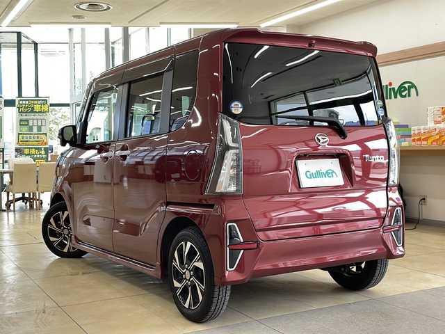 ダイハツ タント カスタム X セレクション 道央・札幌 2020(令2)年 4.8万km ファイアークォーツレッドM ・ワンオーナー/・純正9インチナビ/・フルセグTV/DVD/CD/SD/BT/・全方位カメラ/・両側パワースライドドア/・ドライブレコーダー/・スマートアシスト/・衝突被害軽減ブレーキ/・車線逸脱警報/・前後誤発進抑制機能/・パーキングセンサー/・横滑り防止/・アイドリングストップ/・LEDヘッドライト/・LEDフォグ/・革調シートカバー/・前席シートヒーター/・ETC/・プッシュスタート/・スマートキー/・ドアバイザー/・電格ミラー