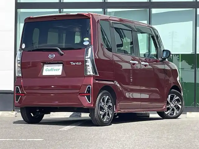 ダイハツ タント カスタム X セレクション 和歌山県 2020(令2)年 4.8万km ファイアークォーツレッドM 純正9インチナビ/全方位カメラ/フルセグTV/BT/衝突軽減ブレーキ/レーンキープアシスト/前後コーナーセンサー/オートライト/両側パワスラ/ETC/ドラレコ/シートヒーター/ステアリングリモコン/レザー調シートカバー/LEDヘッドライト/フォグランプ