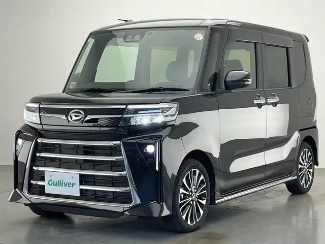 ダイハツ タント カスタム RS 愛知県 2024(令6)年 3.6万km ブラックマイカメタリック 純正ナビ　バックカメラ　シートヒーター　ＥＴＣ　両側パワスラ　スマアシIII　衝突軽減　追従クルコン　コーナーセンサー　純正ドラレコ　電動パーキング　グリルガーニッシュ　ＬＥＤオートライト　フォグランプ