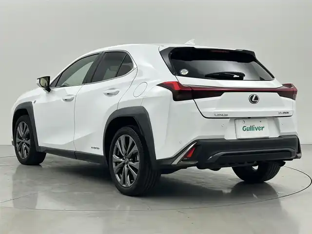レクサス ＵＸ 250h Fスポーツ 熊本県 2019(平31)年 3.3万km ホワイトノーヴァガラスフレーク 禁煙車/レクサスセーフティシステム/純正12.3型ディスプレイオーディオナビTV/純正バックカメラ/純正ビルトイン2.0ETC/純正LEDオートライト/純正LEDフォグ/純正18インチアルミ/純正フロアマット/プリクラッシュセーフティ/アダプティブクルーズコントロール/レーンディパーチャーアラート/オートマチックハイビーム/ブラインドスポットモニター/前後クリアランスソナー/パワーバックドア/赤本革シート/パワーシート/シートヒーター/ステアリングヒーター/デュアルオートエアコン（ナノイー）/スマートキー/プッシュエンジンスタート/スペアキー/保証書/取扱い説明書