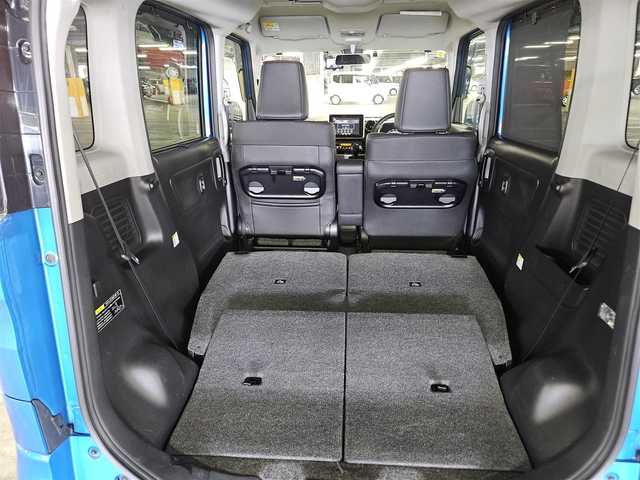 スズキ スペーシア カスタム HYBRID XS ターボ 鹿児島県 2018(平30)年 7.2万km ブリスクブルーメタリック/ブラック2トーンルーフ 純正8型ナビ/　(Bluetooth/CD/DVD)/フルセグTV/両側パワースライドドア/バックカメラ/ビルトインETC/ドライブレコーダー/クルーズコントロール/パーキングセンサー/セーフティサポート/・デュアルセンサーブレーキサポート/・後退時ブレーキサポート/・前後誤発進抑制機能/・車線逸脱警報機能/・ふらつき警報機能/・先行車発進お知らせ機能/・ハイビームアシスト/IC付ターボ/LEDヘッドランプ/本革巻きステアリング/パドルシフト/合皮/ファブリックコンビシート/運転席シートヒーター/純正15インチアルミホイール/キーレスプッシュスタートシステム/禁煙車