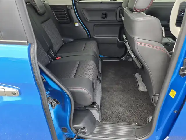スズキ スペーシア カスタム HYBRID XS ターボ 鹿児島県 2018(平30)年 7.2万km ブリスクブルーメタリック/ブラック2トーンルーフ 純正8型ナビ/　(Bluetooth/CD/DVD)/フルセグTV/両側パワースライドドア/バックカメラ/ビルトインETC/ドライブレコーダー/クルーズコントロール/パーキングセンサー/セーフティサポート/・デュアルセンサーブレーキサポート/・後退時ブレーキサポート/・前後誤発進抑制機能/・車線逸脱警報機能/・ふらつき警報機能/・先行車発進お知らせ機能/・ハイビームアシスト/IC付ターボ/LEDヘッドランプ/本革巻きステアリング/パドルシフト/合皮/ファブリックコンビシート/運転席シートヒーター/純正15インチアルミホイール/キーレスプッシュスタートシステム/禁煙車