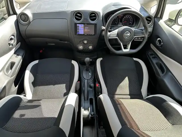 日産 ノート X 福島県 2019(平31)年 5.2万km ホワイト 社外ナビ(CD/USB)/ＥＴＣ/前後ドライブレコーダー/バックカメラ/前後コーナーセンサー/オートライト/レーンキープアシスト/衝突軽減システム/横滑り防止装置/プッシュスタート/スマートキー