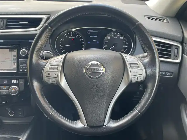 日産 エクストレイル 20X エマージェンシーブレーキ 静岡県 2016(平28)年 8.6万km ダイヤモンドブラック ワンオーナー/純正ナビ/ワンセグTV/DVD/CD/BT/全方位カメラ/パワーバックドア/カプロンシート/前席シートヒーター/TVキャンセラー/エマージェンシーブレーキ/レーンキープアシスト/クルーズコントロール/ブラインドスポットモニター/前後コーナーセンサー/ビルトインETC/LEDヘッドライト/ルーフレール/ステアリングスイッチ/スマートキー×2/保証書/取扱説明書/ナビ取扱説明書/H29/31/R3/5/7点検記録簿有