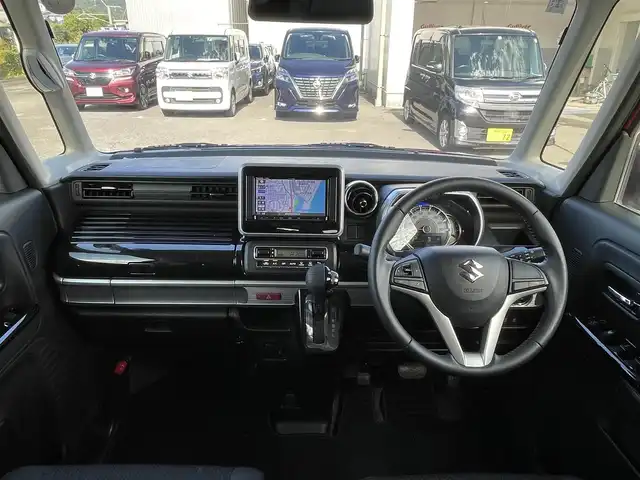 スズキ スペーシア カスタム HYBRID XS 宮崎県 2018(平30)年 2.6万km フェニックスレッドパール/ブルーイッシュブラックパール 社外SDナビ/（CD/DVD/AM/FM/BT)/フルセグTV/ステアリングスイッチ/D席シートヒーター/横滑り防止機能/両側パワースライドドア/アイドリングストップ/ETC