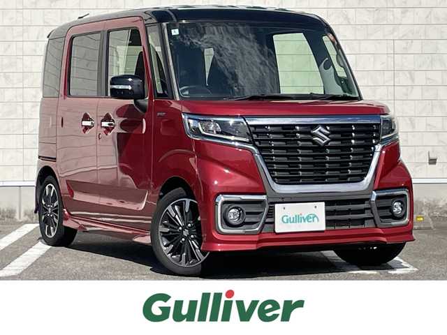 スズキ スペーシア カスタム HYBRID XS 宮崎県 2018(平30)年 2.6万km フェニックスレッドパール/ブルーイッシュブラックパール 社外SDナビ/（CD/DVD/AM/FM/BT)/フルセグTV/ステアリングスイッチ/D席シートヒーター/横滑り防止機能/両側パワースライドドア/アイドリングストップ/ETC