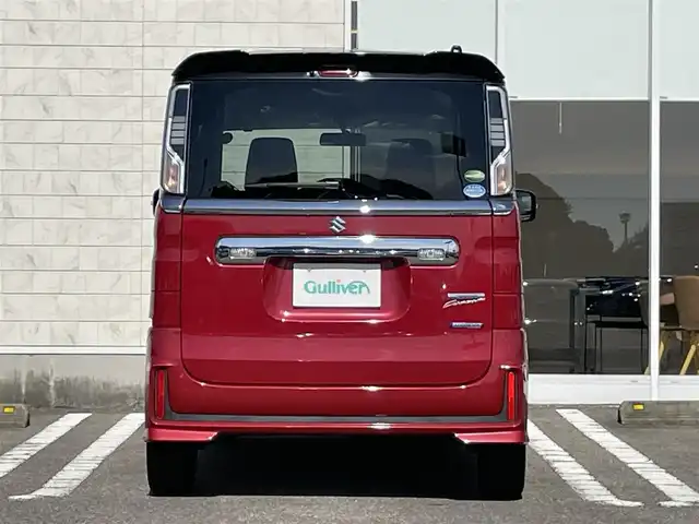 スズキ スペーシア カスタム HYBRID XS 宮崎県 2018(平30)年 2.6万km フェニックスレッドパール/ブルーイッシュブラックパール 社外SDナビ/（CD/DVD/AM/FM/BT)/フルセグTV/ステアリングスイッチ/D席シートヒーター/横滑り防止機能/両側パワースライドドア/アイドリングストップ/ETC