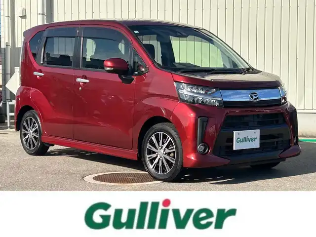 ダイハツ ムーヴ カスタム X LTDⅡ SAⅢ 富山県 2018(平30)年 4.3万km ファイアークォーツレッドM ワンオーナー/4WD/純正SDナビ(NMZK-W68D)/(AM/FM/CD/DVD/USB/ipod)/Bluetooth/カメラ(全方位、バック）/フルセグTV/衝突軽減システム/コーナーセンサー/レーンキープアシスト/オートマチックハイビーム/横滑り防止装置/盗難防止装置/シートヒーター　運転席/ベンチシート/ドアバイザー/純正AW/LEDライト/フォグランプ/取扱説明書/保証書