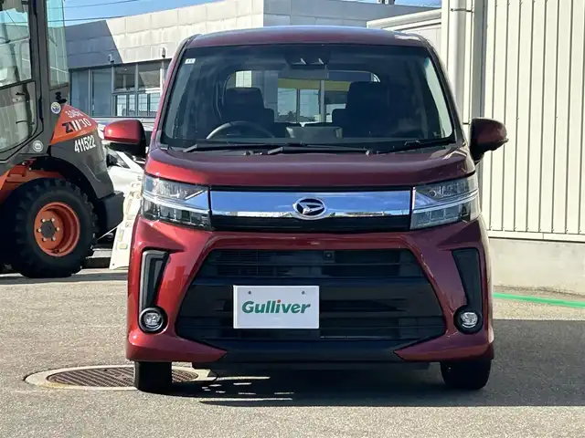 ダイハツ ムーヴ カスタム X LTDⅡ SAⅢ 富山県 2018(平30)年 4.3万km ファイアークォーツレッドM ワンオーナー/4WD/純正SDナビ(NMZK-W68D)/(AM/FM/CD/DVD/USB/ipod)/Bluetooth/カメラ(全方位、バック）/フルセグTV/衝突軽減システム/コーナーセンサー/レーンキープアシスト/オートマチックハイビーム/横滑り防止装置/盗難防止装置/シートヒーター　運転席/ベンチシート/ドアバイザー/純正AW/LEDライト/フォグランプ/取扱説明書/保証書