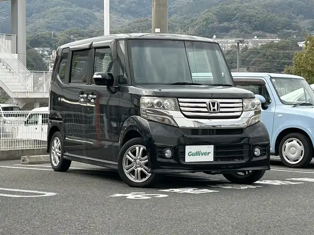 ホンダ Ｎ ＢＯＸ カスタム G Lパッケージ 長崎県 2012(平24)年 13.9万km クリスタルブラックパール プッシュスタート/横滑り防止/片側パワースライドドア/アイドリングストップ/オートライト/純正オーディオ(AM/FM/CD/AUX)/取扱説明書/保証書