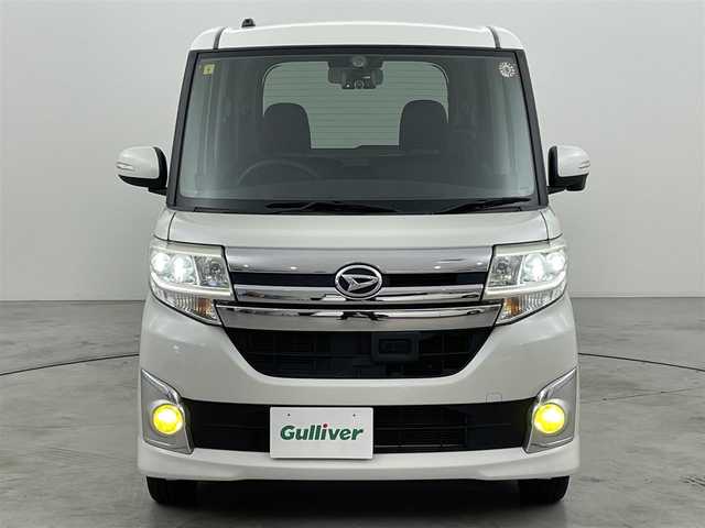 ダイハツ タント カスタム X スマートセレ SA 福岡県 2014(平26)年 6万km パールホワイトⅢ 社外ナビ（ＢＴ，フルセグＴＶ）　/バックカメラ　/ＥＴＣ　/衝突被害軽減ブレーキ　/横滑り防止装置　/アイドリングストップ　/片側電動スライドドア　/エンジンスタートボタン　/ステアリングリモコン　/電動格納ドアミラー