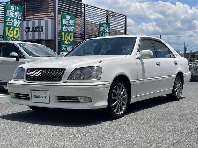 トヨタ クラウン アスリート プレミアム 奈良県 2003(平15)年 9.5万km ホワイトパールクリスタルシャイン ワンオーナー/2.500CC/H15 年後期型/前席パワーシート/ダックテールウィング/純正ナビ/・FM/・AM/純正フロアマット/純正ドアバイザー/純正17インチAW/フォグライト/スペアキー/電格ミラー/ミラーヒーター/カセットテープ対応/AAC/保証書/取扱説明書
