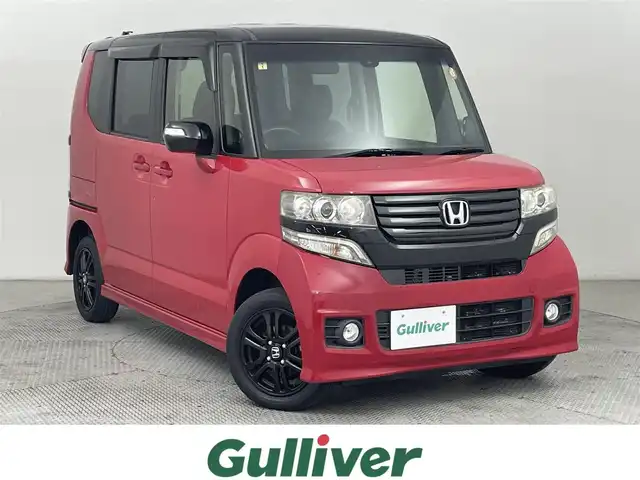 ホンダ Ｎ ＢＯＸ カスタム G SSパッケージ 道央・札幌 2015(平27)年 5.2万km ミラノレッド ・ワンオーナー/・４WD/・安心パッケージ/・ナビ装着用スペシャルパッケージ/・純正ギャザーズナビ/　CD/DVD/SD/USB/ワンセグ/・バックカメラ/・ETC/・衝突軽減ブレーキ/・横滑り防止/・前席シートヒーター/・アイドリングストップ/・HIDヘッドライト/・フォグライト/・オートライト/・プッシュスタート/・スマートキー/・純正フロアマット/・ドアバイザー