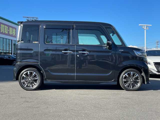 スズキ スペーシア カスタム HYBRID XS 長野県 2021(令3)年 4.2万km ブルーイッシュブラックパール3 禁煙車/ワンオーナー/4WD/純正9インチナビ//Bluetooth/CD/DVD/フルセグTV/全周囲カメラ/USB入力端子/前後ドラレコ/レーダークルーズコントロール/アイドリングストップ/両側パワースライドドア/ハーフレザーシート/前席シートヒーター/ETC/純正AW15インチ/衝突被害軽減システム/横滑り防止装置/レーンキープアシスト/後ろコーナーセンサー/LEDヘッドライト/オートマチックハイビーム/プッシュスタート/スマートキー/スペアキー