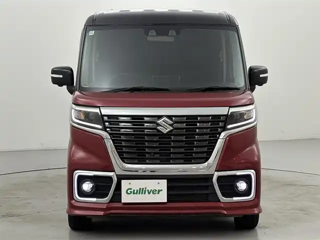 スズキ スペーシア カスタム HYBRID XS 福岡県 2021(令3)年 6万km フェニックスレッドパール/ブルーイッシュブラックパール 純正ナビ/フルセグTV/BT　/全方位カメラ　/両側パワースライドドア　/衝突軽減　/レーダークルーズコントロール　/レーンキープ　/コーナーセンサー　/横滑り防止　/シートヒーター　/ＨＵＤ　/アイドリング　/TVキャンセラー/純正１５インチＡＷ　/ＬＥＤ