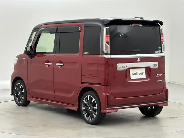 スズキ スペーシア カスタム HYBRID XS 福岡県 2021(令3)年 6万km フェニックスレッドパール/ブルーイッシュブラックパール 純正ナビ/フルセグTV/BT　/全方位カメラ　/両側パワースライドドア　/衝突軽減　/レーダークルーズコントロール　/レーンキープ　/コーナーセンサー　/横滑り防止　/シートヒーター　/ＨＵＤ　/アイドリング　/TVキャンセラー/純正１５インチＡＷ　/ＬＥＤ