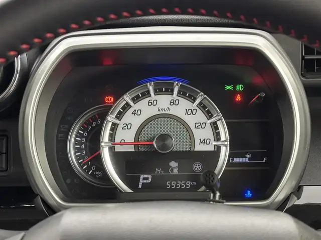 スズキ スペーシア カスタム HYBRID XS 福岡県 2021(令3)年 6万km フェニックスレッドパール/ブルーイッシュブラックパール 純正ナビ/フルセグTV/BT　/全方位カメラ　/両側パワースライドドア　/衝突軽減　/レーダークルーズコントロール　/レーンキープ　/コーナーセンサー　/横滑り防止　/シートヒーター　/ＨＵＤ　/アイドリング　/TVキャンセラー/純正１５インチＡＷ　/ＬＥＤ
