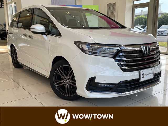 ホンダ オデッセイ ハイブリッド e:HEVアブソルート EX 埼玉県 2021(令3)年 4.4万km プラチナホワイトパール ホンダセンシング /純正10インチメモリナビ/　　CD/DVD/BT/フルセグ/HDMI /全方位カメラ /両側パワースライドドア /パワーバックドア /レーダークルーズコントロール /LEDオートライト /ハーフレザーシート/パワーシート /シートヒーター /純正18インチアルミホイール/ブラインドスポットモニター/ステアリングスイッチ/電子パーキング/純正ETC2.0