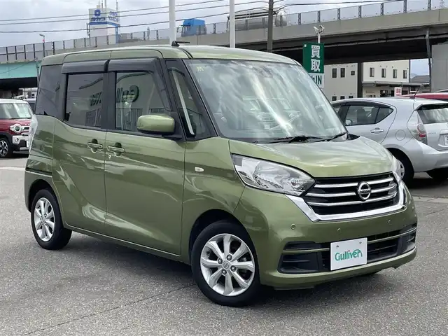 日産 デイズ ルークス X Vセレクション 石川県 2018(平30)年 8.8万km プレミアムオリーブメタリック 純正メモリーナビ/フルセグTV/全方位カメラ/ETC/レーダーブレーキ/インテリキー/プッシュスタート/電動ミラー/純正アルミホイール/両側パワースライド