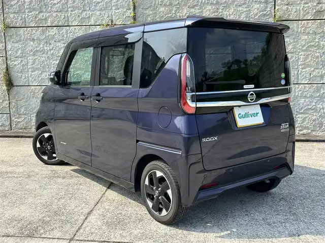 日産 ルークス ハイウェイスター X 長崎県 2021(令3)年 3.9万km アメジストパープル ワンオーナー/全方位カメラ/衝突軽減ブレーキ/片側パワースライドドア/ETC/オートライト/フォグランプ/電動格納ミラー/プッシュスタート/社外オーディオ/DEH-6600/(CD/BT/USB/AUX)/後席サーキュレーター/ロールシェード