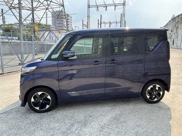 日産 ルークス ハイウェイスター X 長崎県 2021(令3)年 3.9万km アメジストパープル ワンオーナー/全方位カメラ/衝突軽減ブレーキ/片側パワースライドドア/ETC/オートライト/フォグランプ/電動格納ミラー/プッシュスタート/社外オーディオ/DEH-6600/(CD/BT/USB/AUX)/後席サーキュレーター/ロールシェード