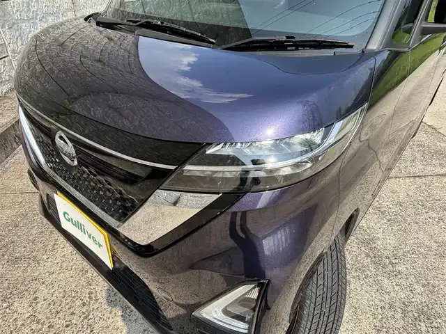 日産 ルークス ハイウェイスター X 長崎県 2021(令3)年 3.9万km アメジストパープル ワンオーナー/全方位カメラ/衝突軽減ブレーキ/片側パワースライドドア/ETC/オートライト/フォグランプ/電動格納ミラー/プッシュスタート/社外オーディオ/DEH-6600/(CD/BT/USB/AUX)/後席サーキュレーター/ロールシェード