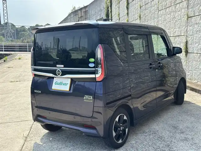 日産 ルークス ハイウェイスター X 長崎県 2021(令3)年 3.9万km アメジストパープル ワンオーナー/全方位カメラ/衝突軽減ブレーキ/片側パワースライドドア/ETC/オートライト/フォグランプ/電動格納ミラー/プッシュスタート/社外オーディオ/DEH-6600/(CD/BT/USB/AUX)/後席サーキュレーター/ロールシェード