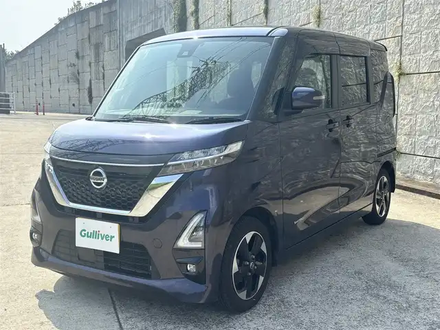 日産 ルークス ハイウェイスター X 長崎県 2021(令3)年 3.9万km アメジストパープル ワンオーナー/全方位カメラ/衝突軽減ブレーキ/片側パワースライドドア/ETC/オートライト/フォグランプ/電動格納ミラー/プッシュスタート/社外オーディオ/DEH-6600/(CD/BT/USB/AUX)/後席サーキュレーター/ロールシェード