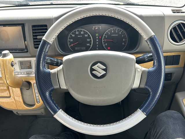 スズキ エブリィ ワゴン PZターボ 沖縄県 2013(平25)年 12万km ブルーイッシュブラックパール3 社外ナビ　/（AM/FM/CD/DVD/BT）　/片側パワースライドドア　/ワンセグTV　/純正フロアマット　/社外13AW　/リモコンキー　/パワーステアリング　/パワーウィンドウ　/ハロゲンヘッドライト