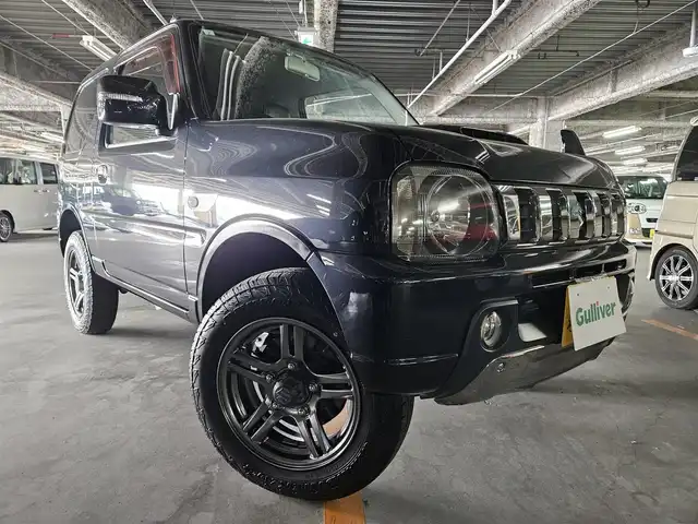 スズキ ジムニー ランドベンチャー 長崎県 2016(平28)年 8.4万km ブルーイッシュブラックパール3 IC付ターボ/社外LEDヘッドランプ/革巻きステアリング/ステアリングスイッチ/合皮シート/前席シートヒーター/純正16インチアルミホイール/リモコンキー/禁煙車