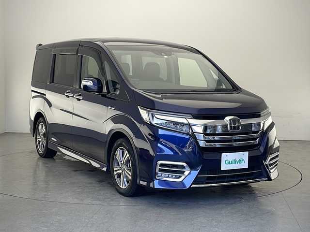 ホンダ ステップワゴン スパーダ eHEV G EXホンダS 長野県 2018(平30)年 5.4万km オブシダンブルーパール 純正メモリナビ&フルセグTV&CD&DVD&USB&BT/ホンダセンシング/アダプティブクルーズコントロール/レーンキープアシスト/車線逸脱警報/衝突軽減ブレーキ/標識認識表示/先行車発進告知/両側パワースライドドア/ハーフレザーシート/前席シートヒーター/ステアリングスイッチ/ウォークスルー/全方位カメラ/ビルトインETC/LEDヘッドライト/オートライト/フロントフォグランプ/電動格納ミラー/ウィンカーミラー/電動ホールド/ブレーキホールド/純正16インチAW装着/純正フロアマット/社外ドアバイザー/社外レーダー/プッシュスタート/スマートキー