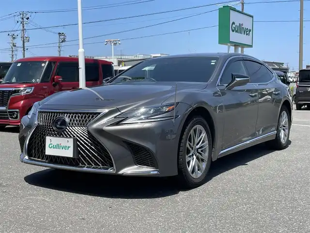 レクサス ＬＳ 500h エグゼクティブ 青森県 2018(平30)年 14.2万km グレー ワンオーナー/４WD/純正ナビ/フルセグTV/ムーンルーフ/デジタルインナーミラー/パノラミックビュー/パワーシート/メモリプリセット/Lexus Safety System/積載夏タイヤAW付き