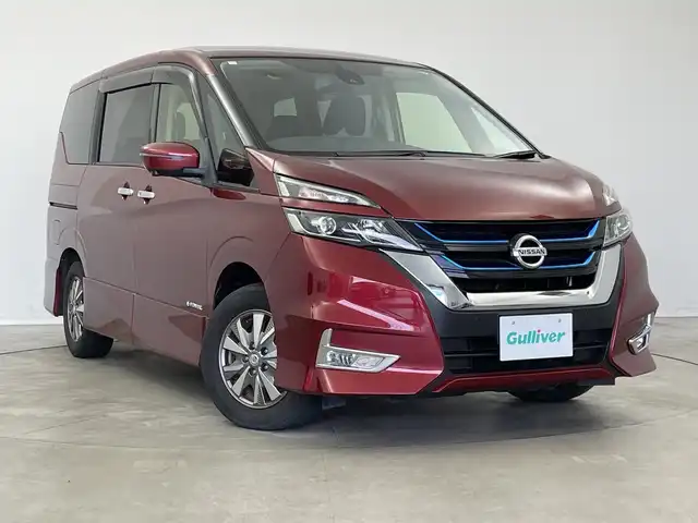 日産 セレナ e－パワー ハイウェイスター V 新潟県 2018(平30)年 5.2万km マルーンレッド プロパイロット/純正SDナビ(型式:MM3180-L)/フリップダウンモニター/両側パワースライドドア/オートライト/ウォークスルー/ステアリングヒーター/シートヒーター/アラウンドビューモニター/パーキングアシスト/本革巻きステアリング