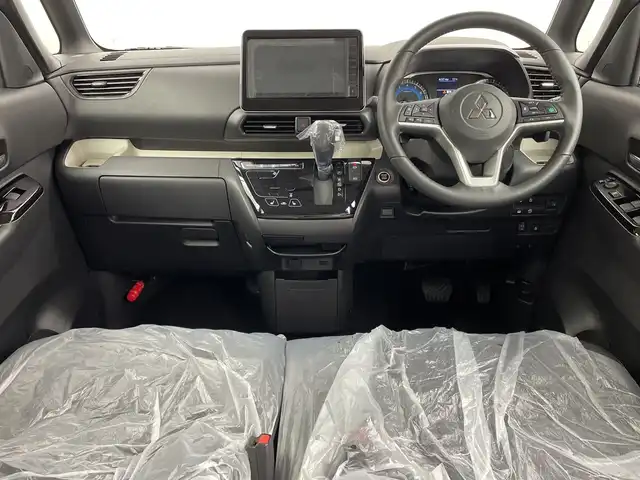 三菱 デリカミニ T プレミアム 新潟県 2025(令7)年 0.1千km 緑Ⅱ 4WD　/９インチディスプレイオーディオ/Bluetooth・USB・AppleCarPlay・AndroidAuto・HDMI/アラウンドビューモニター　/両側パワースライドドア　/ワンオーナー/ターボ/ＭＩ－ＰＩＬＯＴ　/追従クルーズコントロール/前後コーナーセンサー/レーンキープアシスト/ダウンヒルアシストコントロール/ＬＥＤオートライト　/オートマチックハイビーム/フォグランプ/デジタルインナーミラー　/サイドデカール　/ハンズフリースライド/ハーフレザーシート　/前席シートヒーター/アイドリングストップ/パドルシフト/標識認識/レザーステアリング/ステアリングリモコン/ステアリングヒーター/MTモード付AT/純正１５インチアルミホイール/スマートキー/スペアキー/保証書/取扱説明書