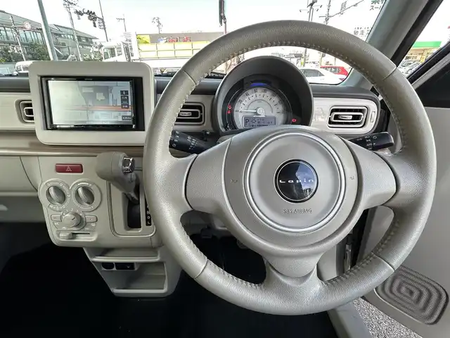 スズキ ラパン S 奈良県 2020(令2)年 5.9万km フォーンベージュM ワンオーナー/社外ナビ/Dインナーミラ―/シートヒータ/ETC/オートライト（LED）/バックカメラ/Bluetooth/スマートキー/スペアキー/レーンキープアシスト/横滑り防止/TV/保証書/取扱説明書