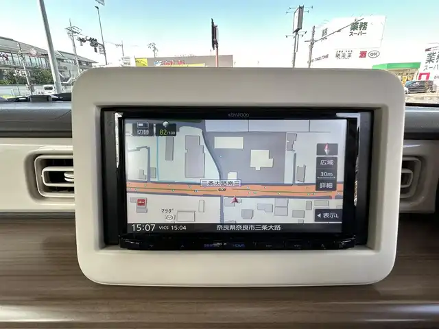 スズキ ラパン S 奈良県 2020(令2)年 5.9万km フォーンベージュM ワンオーナー/社外ナビ/Dインナーミラ―/シートヒータ/ETC/オートライト（LED）/バックカメラ/Bluetooth/スマートキー/スペアキー/レーンキープアシスト/横滑り防止/TV/保証書/取扱説明書