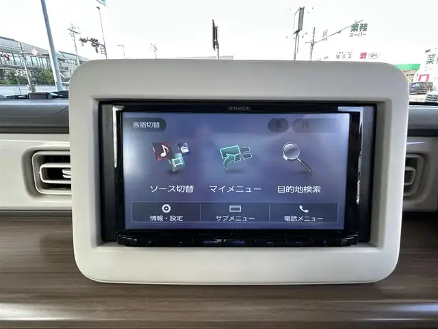 スズキ ラパン S 奈良県 2020(令2)年 5.9万km フォーンベージュM ワンオーナー/社外ナビ/Dインナーミラ―/シートヒータ/ETC/オートライト（LED）/バックカメラ/Bluetooth/スマートキー/スペアキー/レーンキープアシスト/横滑り防止/TV/保証書/取扱説明書
