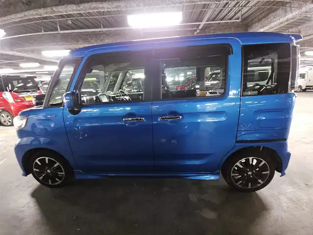 スズキ スペーシア カスタム HYBRID XS 長崎県 2021(令3)年 2.9万km ブリスクブルーM ケンウッドナビ/フルセグTV/両側パワースライドドア/バックカメラ/前後ドライブレコーダー/アダプティブクルーズコントロール/リアパーキングセンサー/セーフティサポート/・衝突被害軽減ブレーキ/・後退時ブレーキサポート/・車線逸脱警報/・前後誤発進抑制機能/・ハイビームアシスト/LEDヘッドランプ/革巻きステアリング/ステアリングスイッチ/ハーフレザーシート/運転席シートヒーター/純正15インチアルミホイール/スマートキー/プッシュエンジンスタート/禁煙車