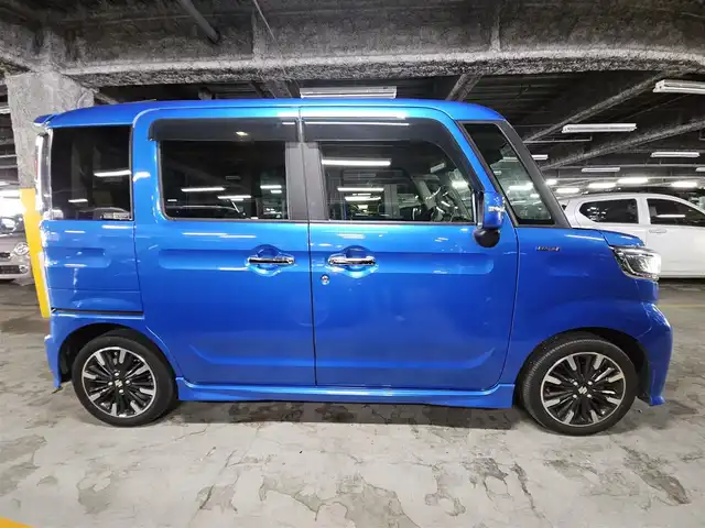 スズキ スペーシア カスタム HYBRID XS 長崎県 2021(令3)年 2.9万km ブリスクブルーM ケンウッドナビ/フルセグTV/両側パワースライドドア/バックカメラ/前後ドライブレコーダー/アダプティブクルーズコントロール/リアパーキングセンサー/セーフティサポート/・衝突被害軽減ブレーキ/・後退時ブレーキサポート/・車線逸脱警報/・前後誤発進抑制機能/・ハイビームアシスト/LEDヘッドランプ/革巻きステアリング/ステアリングスイッチ/ハーフレザーシート/運転席シートヒーター/純正15インチアルミホイール/スマートキー/プッシュエンジンスタート/禁煙車