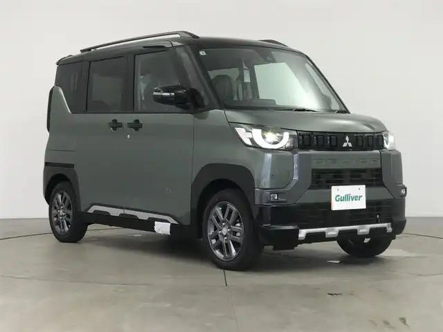 三菱 デリカミニ T プレミアム 愛知県 2025(令7)年 0.1千km 緑Ⅱ 届け出済み未使用車/純正ディスプレイオーディオ/（Bluetooth/AppleCarPlay/AndroidAuto/FM/AM/HDMI）/全方位カメラ/e-Assist/両側パワースライドドア/ハーフレザー/シートヒーター/ステアリングヒーター/電子パーキング/オートホールド/デジタルインナーミラー/オートライト/ダウンヒル/スマートキー/プッシュスタート/スペアキー/ステアリングリモコン/後席サーキュレーター/ロールサンシェード/純正LEDライト/ルーフレール
