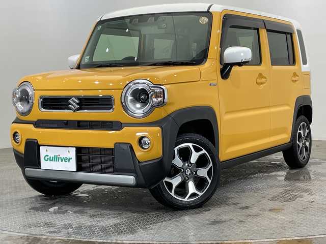スズキ ハスラー HYBRID X 栃木県 2020(令2)年 5.5万km アクティブイエロー/ホワイト2トーンルーフ 純正ナビ/(CD/DVD/フルセグTV/Bluetooth/ETC)/全方位カメラ/アイドリングストップ/レーンキープアシスト/デュアルカメラブレーキサポート/横滑り防止装置/衝突軽減システム/ドライブレコーダー/スマートキー/プッシュスタート/純正アルミホイール/純正フロアマット/LEDヘッドライト/電動格納ミラー