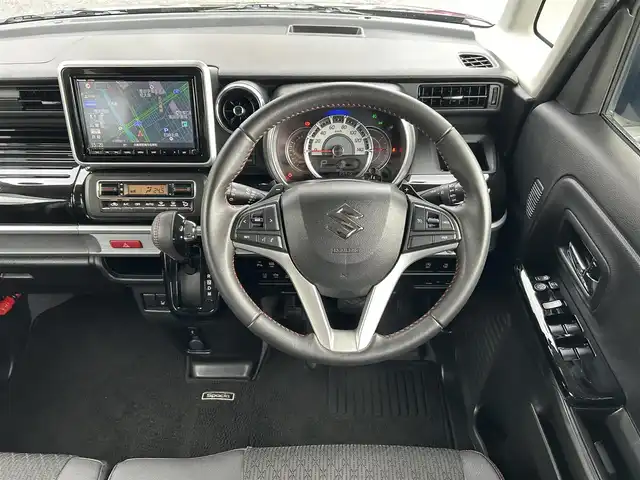 スズキ スペーシア カスタム HYBRID XS ターボ 兵庫県 2019(令1)年 9万km ブルーイッシュブラックパール3 ・ワンオーナー/・純正8インチメモリーナビ/・地デジ/DVD/BT/USB/・ステアリングリモコン/・全方位モニター/・両側パワースライドドア/・ビルトインETC/・ハーフレザーシート/・運転席シートヒーター/・ヘッドアップディスプレイ/・デュアルカメラブレーキサポート/・レーンキープアシスト/・リヤパーキングセンサー/・パドルシフト/・オートLEDヘッドランプ/・LEDフォグランプ/・純正15インチAW/・アイドリングストップ/・クルーズコントロール